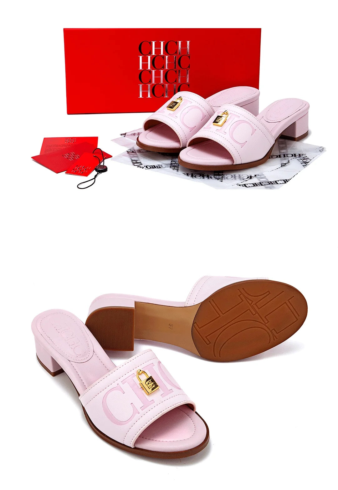 CH 2026 Elegant Women's Sandals Leather Dressy Party Evening Luxury Metal Buckle Non Slip Comfort Women Shoes Gift Box luxecrown.co.uk