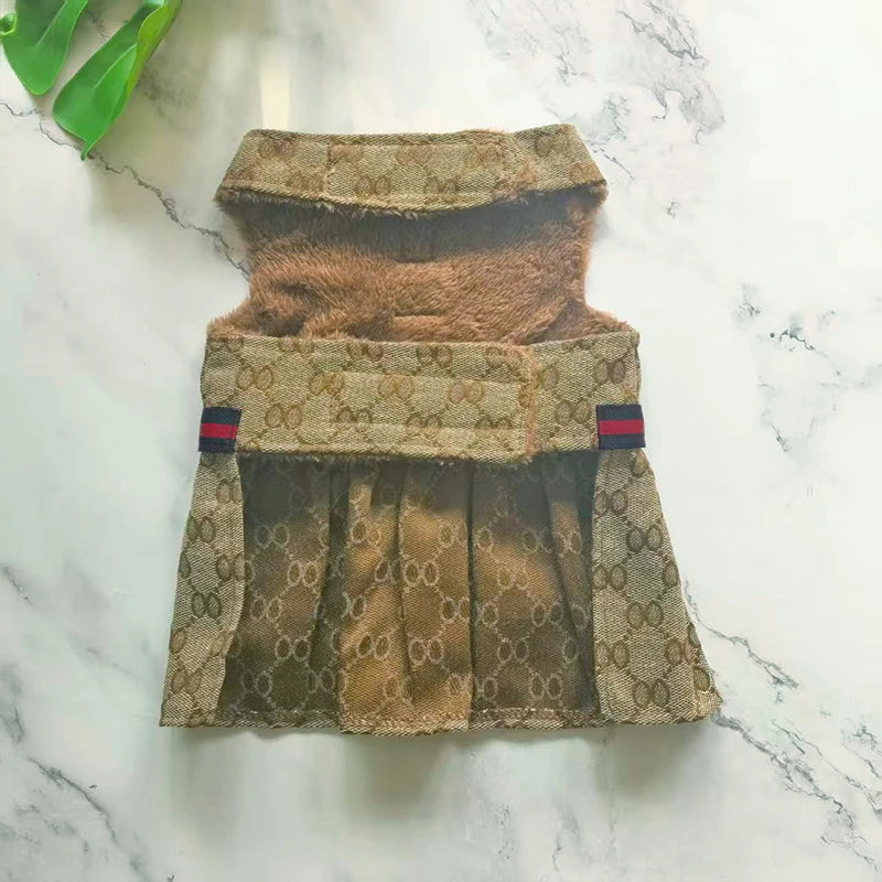 Pet Couple Clothing Designer Luxury Women Dog Dress Men Dog Chest Back Vest Puppy Clothes Beautiful Skirt Traction Rope Leash luxecrown.co.uk