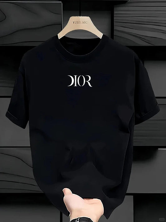 New Summe Luxury Brand T-shirt Pure Cotton Flat Print Large Size Round Neck Short Sleeve Men's and Women's Top T-shirt luxecrown.co.uk