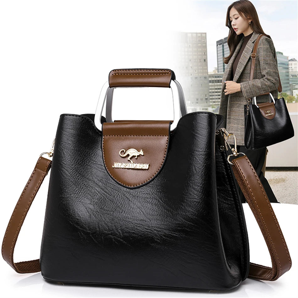 Luxury Designer Handbag Purses for Women 2024 Female Oil Leather Branded Shoulder Crossbody Messenger Tote Bag Small Fashion Sac Streetsharks
