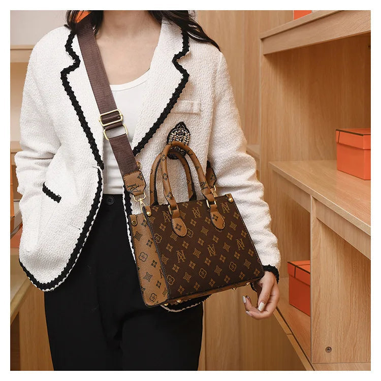 Elegant Retro Women's Tote Bag Single Shoulder Crossbody Bag Floral Print Ladies Handbag Luxury Texture Commuter Messenger Bag luxecrown.co.uk