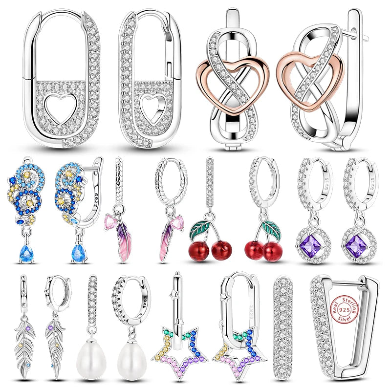 2025 Original 925 Sterling Silver Hoop Earring Zirconia Irregularity Stud Earring For Women Engagement Birthday Jewelry Gift Streetsharks