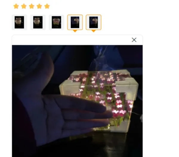 NEW Creative Diy Tulip Flower Sea Cube Three-Dimensional Small Night Lamp Material Package for Girlfriend Couple Girlfriend Gift Streetsharks
