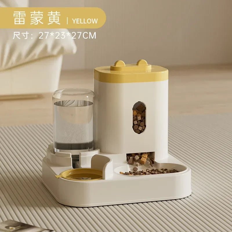 Automatic Feeder Dog Cat Food Bowl With Water Fountain Large Capacity Pet Food Storage Dispenser Container Puppy Pet Accessories luxecrown.co.uk