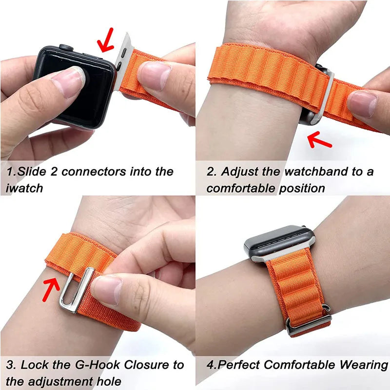 Alpine loop band for Apple watch strap 49mm 44mm 40mm 45mm 41mm 42mm 38mm 40 44 45 mm bracelet iWatch Ultra series 7 6 5 3 se 8 luxecrown.co.uk