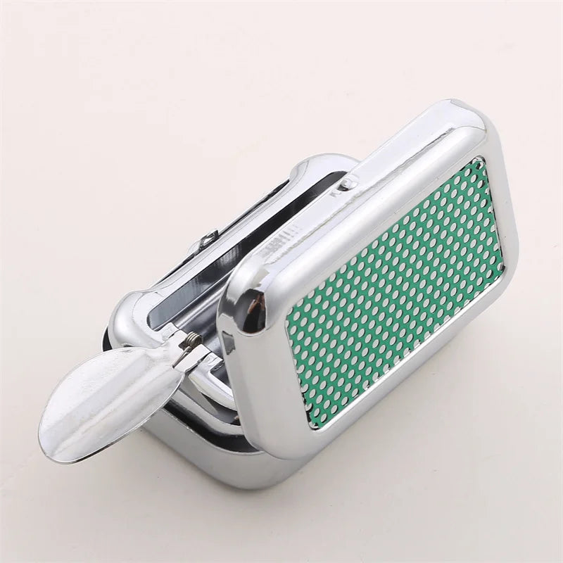 Outdoor Mini Portable Metal Cigarette Ashtray Fashion Ashtray Wiht Lockable Lid Desktop Ash Case Pocket Ashtray Gift For Man Streetsharks