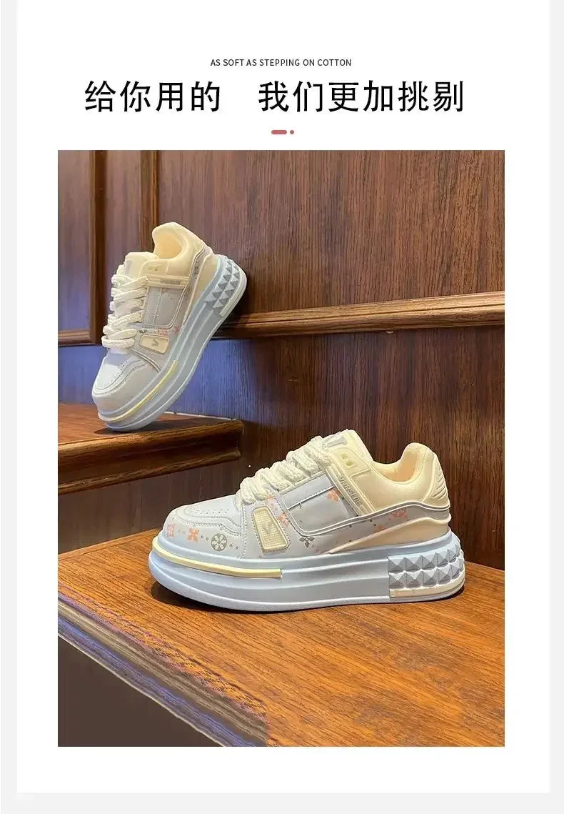 2025 Four Seasons New Anti-slip Wear-resistant Thick Sole Increase Comfortable Outdoor Trend Fashion Casual Pair Board Shoes Streetsharks