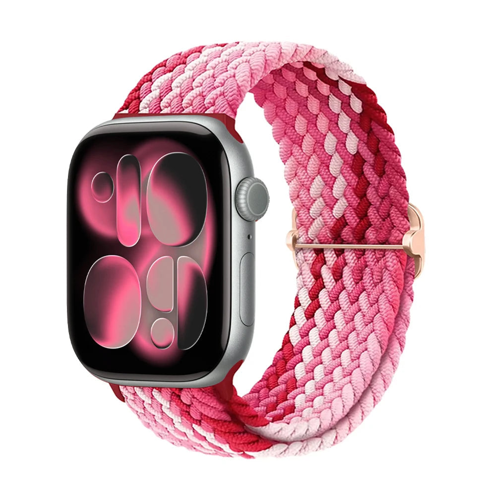 Apple Watch Band 42mm 46mm 44mm 40mm 45mm Ultra 3 49mm Braided Bracelet Correa Series 11 10 9 8 7 6 SE3 Smartwatch Straps luxecrown.co.uk