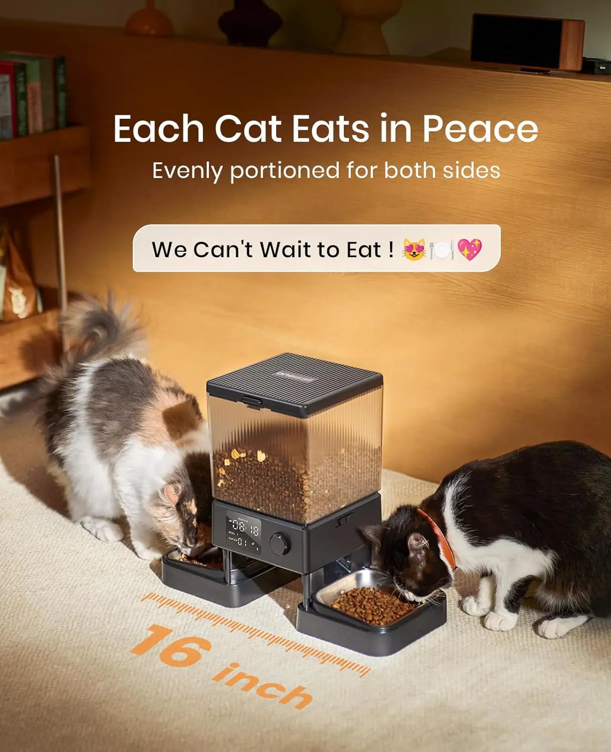 Automatic Cat Feeder for 2 Cats, 5L/20 Cups Capacity, Timed Dry Food Dispenser with Voice Recorder luxecrown.co.uk