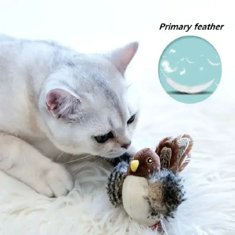 Flapping Bird Cat Toy, Interactive Flappy Bird Cat Toy Bird Toy for Cats, Simulated Chirping Bird Cat Toy, Interactive Cat Toy Streetsharks