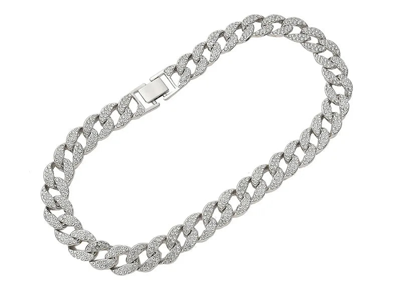 Dog Cuban Gold Chain Luxury Diamond Dog Collar Pet Metal Necklace Jewelry Accessories for Small Medium Large Dogs Cats Pet Gift luxecrown.co.uk