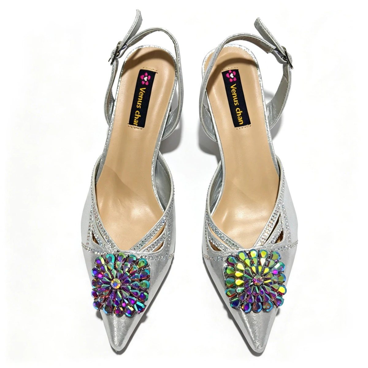 2026 Italian Peach Gold Rhinestone HAND CRAFTED UPPER Pointed Toe Women High Heels Shoes and Bag Set Elegant Party Shoes luxecrown.co.uk