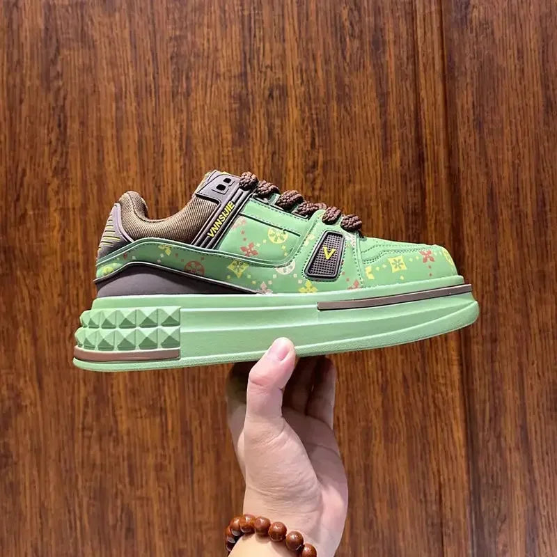 2025 Four Seasons New Anti-slip Wear-resistant Thick Sole Increase Comfortable Outdoor Trend Fashion Casual Pair Board Shoes Streetsharks