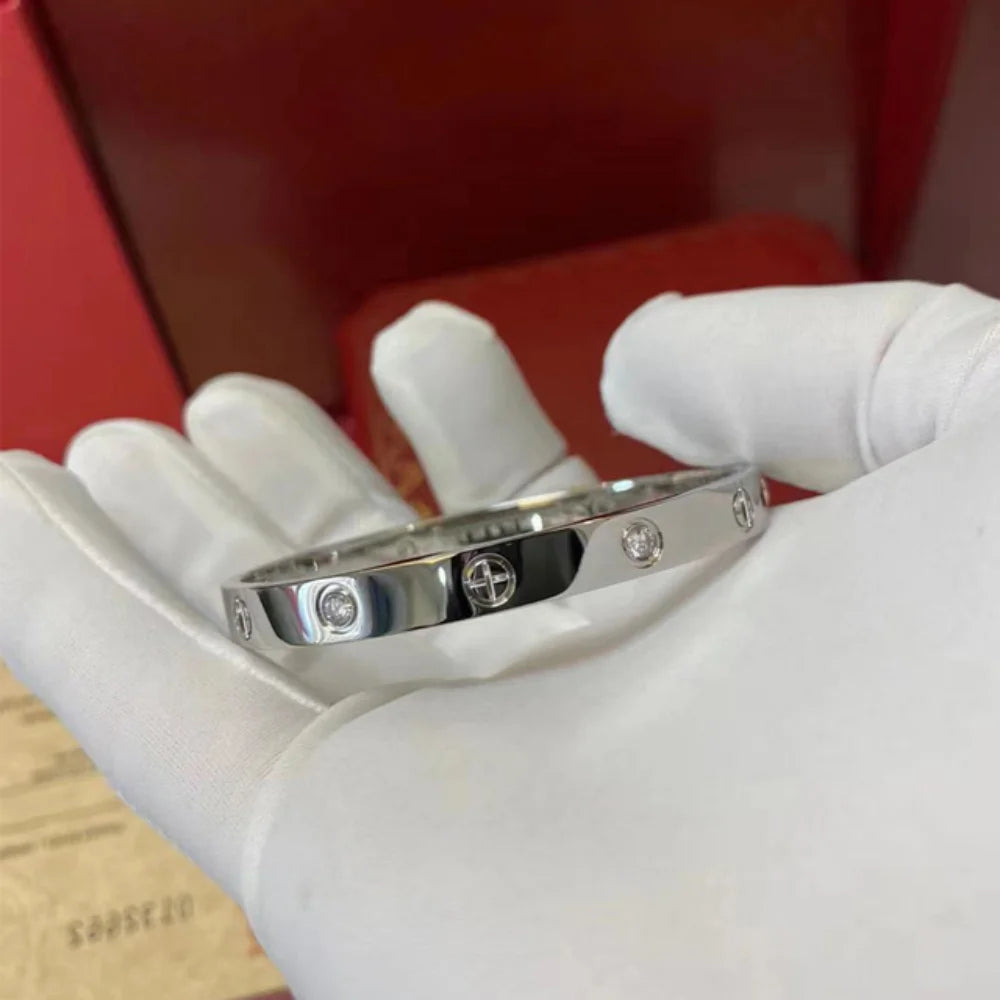 2025 New Design Gold Color Zircon And Cross Nut Nail Bracelet Gold & Bangle For Woman Stainless Steel Screw Brand Jewelry Streetsharks