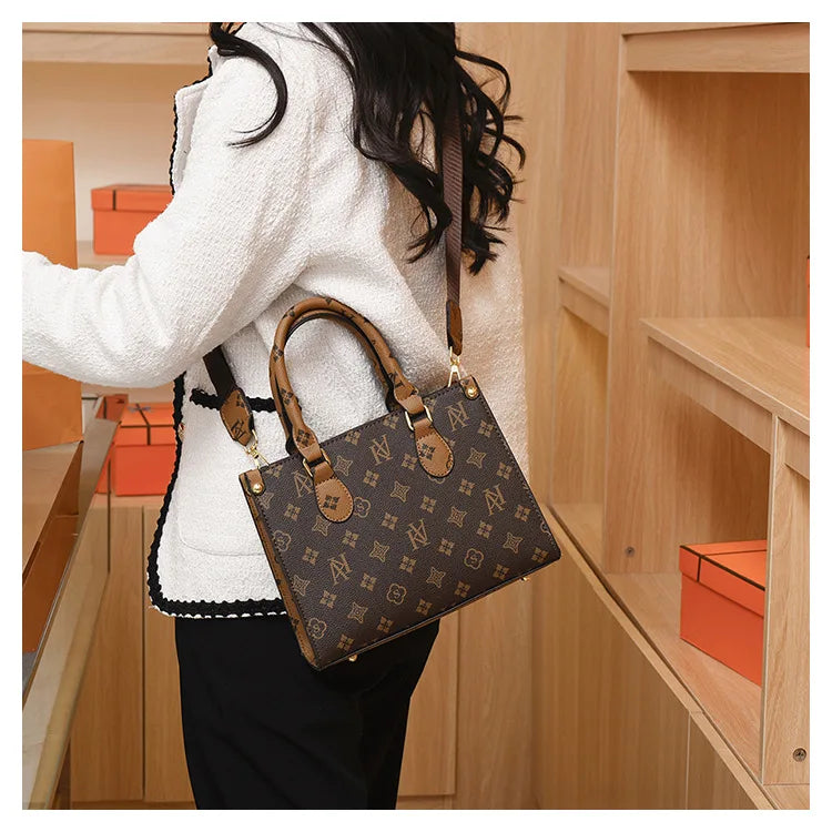 Elegant Retro Women's Tote Bag Single Shoulder Crossbody Bag Floral Print Ladies Handbag Luxury Texture Commuter Messenger Bag luxecrown.co.uk