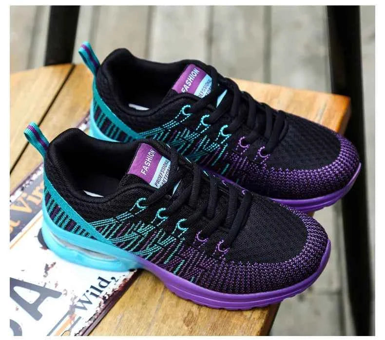 Spring 2023 Plus Size Women's Shoes Low Top Round Toe Mesh Breathable Casual Sports Shoes Weave Knit Lower Heel
