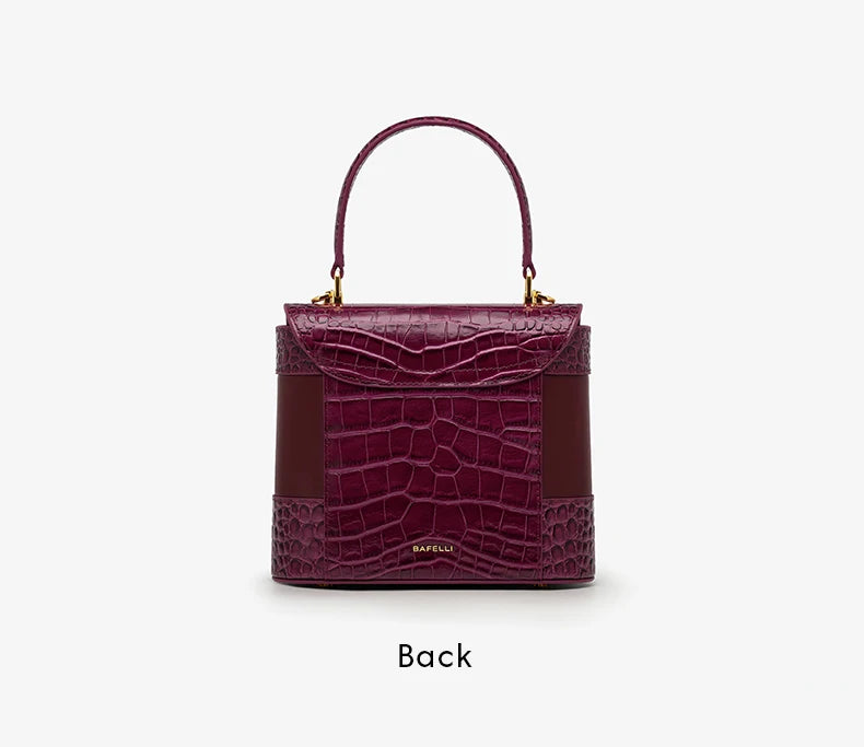 BAFELLI HANDBAG 2026 WOMEN'S NEW CROSSBODY LEATHER PURSE EVENING BAG CROCODILE GRAIN DESIGNER BUCKET CAT LUXURY BRAND FASHION luxecrown.co.uk