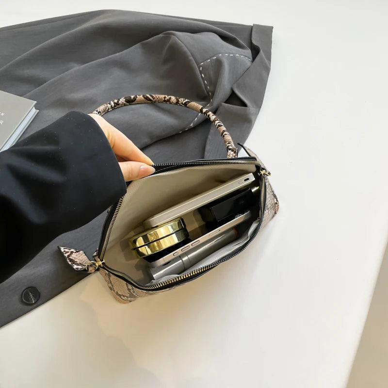 LEFTSIDE Pu Leather Underarm Bags for Women 2025 Korean Fashion Leopard Handbags and Purses Small Luxury Party Shoulder Bag Streetsharks