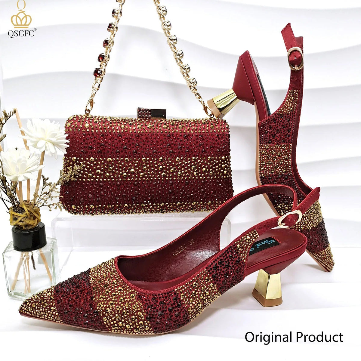 2026 Nigerian Women Heel Ladies Italian Luxury Design Green Shoes And Bag Set Decorated with Rhinestone Handbag Wedding Party luxecrown.co.uk