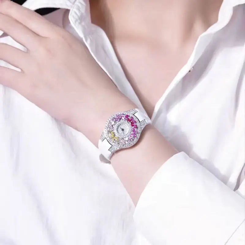 Luxury Brand Woman Watch Qualities Diamond Emerald Watches Ladies Leather Brcalaet Elegant Montre Femme watch for women luxecrown.co.uk