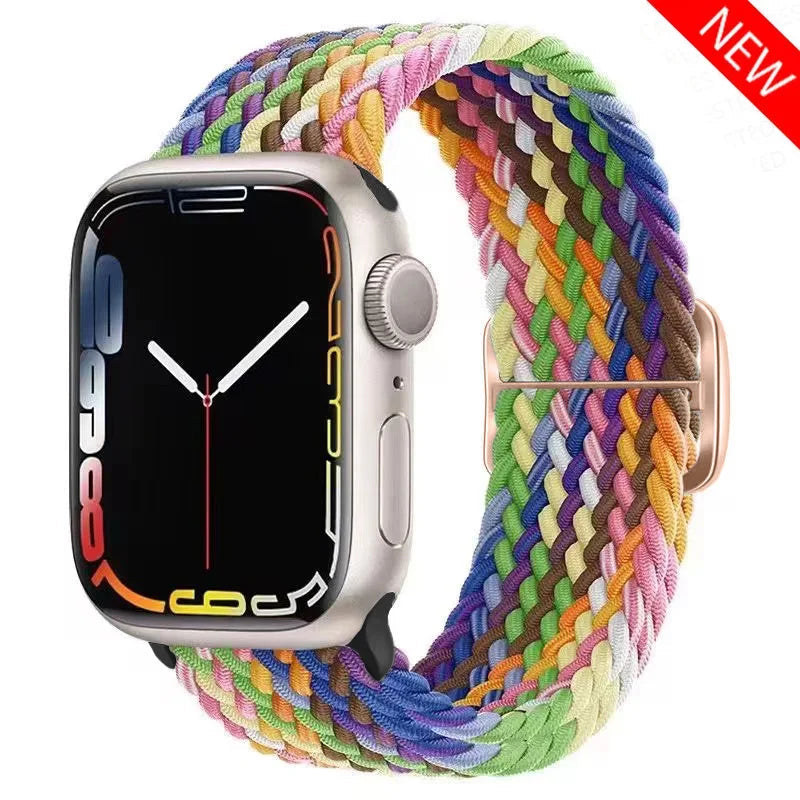 Braided Solo Loop Strap For Apple watch band 44mm 40mm 49mm 45mm 41mm Elastic Nylon bracelet iWatch series 8 3 se 6 7 Ultra 2 9 luxecrown.co.uk