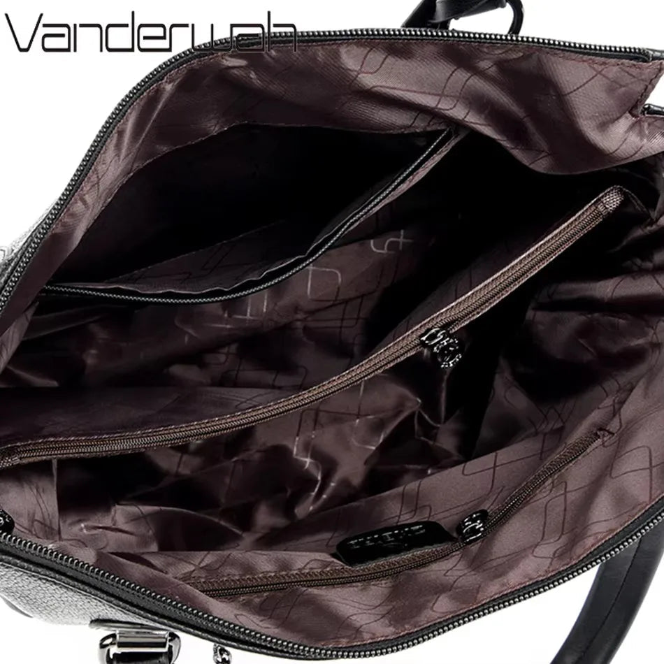 Luxury Handbag Fashion Print Large Capacity Soft Leather Women Shoulder Crossbody Bag Leisure Designer Ladies Purses and Handbag luxecrown.co.uk