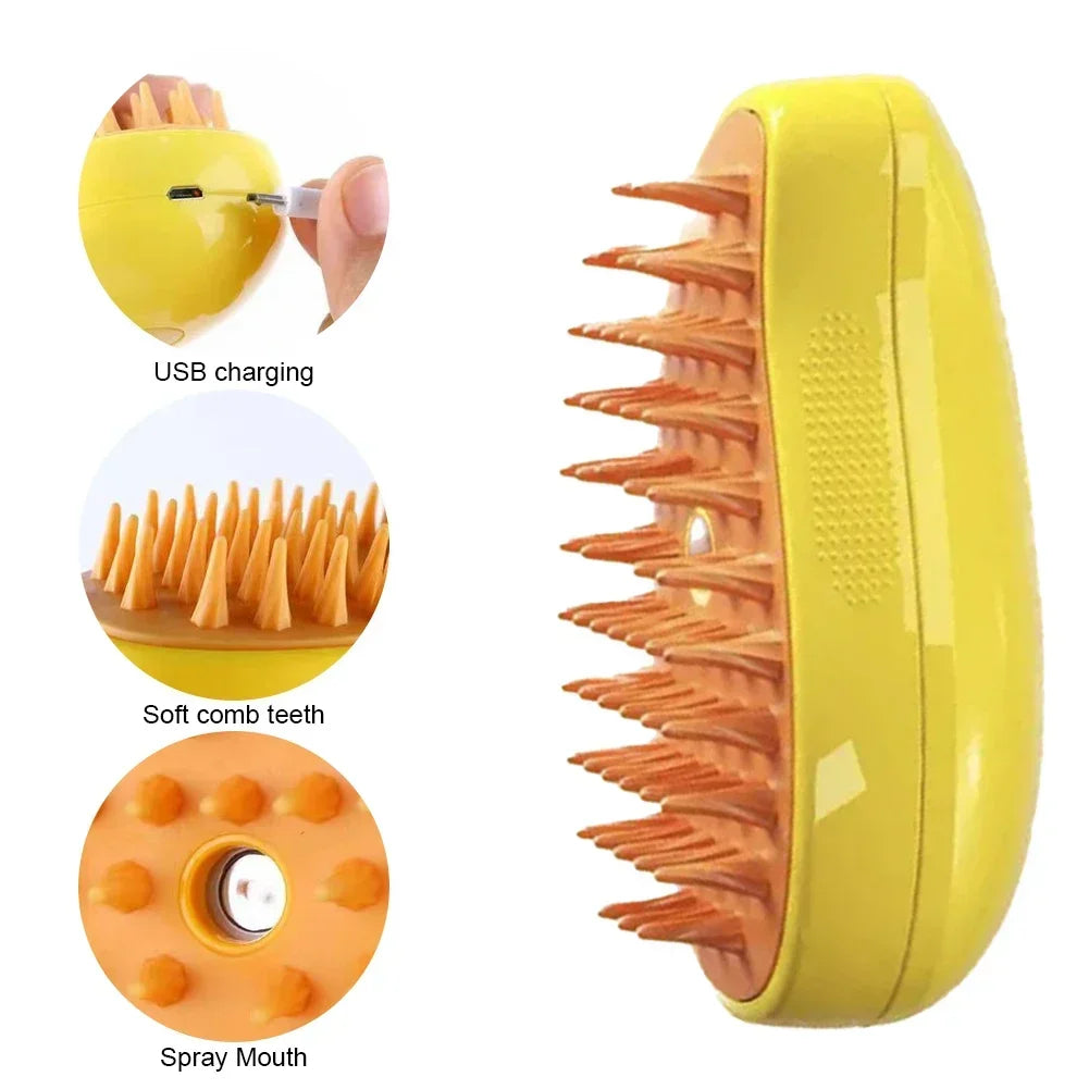 1~2pcs Steamy Pet Grooming Brush, 3-in-1 Spray Massage Dog Cat Comb, Loose Hair & Tangled Fur Removal luxecrown.co.uk