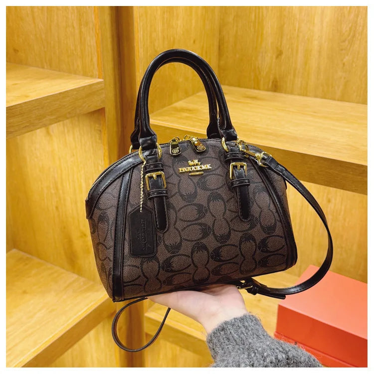 Fashion Women's Shell Bag Luxury Retro Clutch Tote Premium Printed Leather Crossbody Bag for Women Elegant Shell-Shaped Handbag luxecrown.co.uk