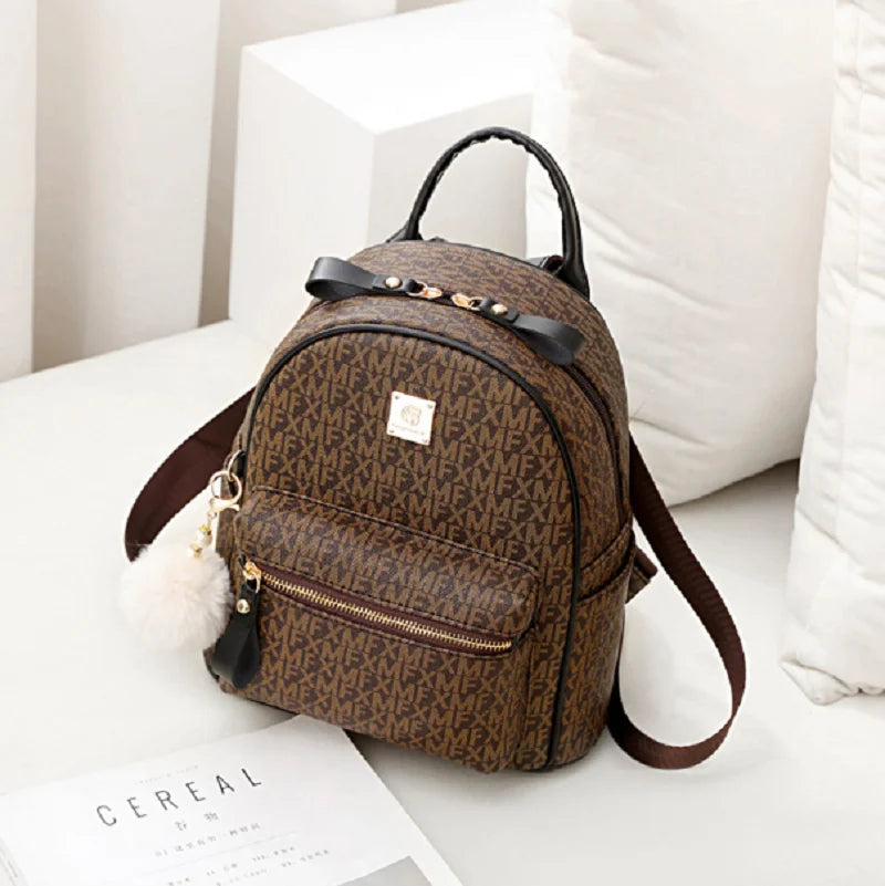 2026 Korean New Women's Fashion Luxury Letter Designer Leather Travel Backpacks Large Capacity School Bag Shoulder Bags Totes luxecrown.co.uk