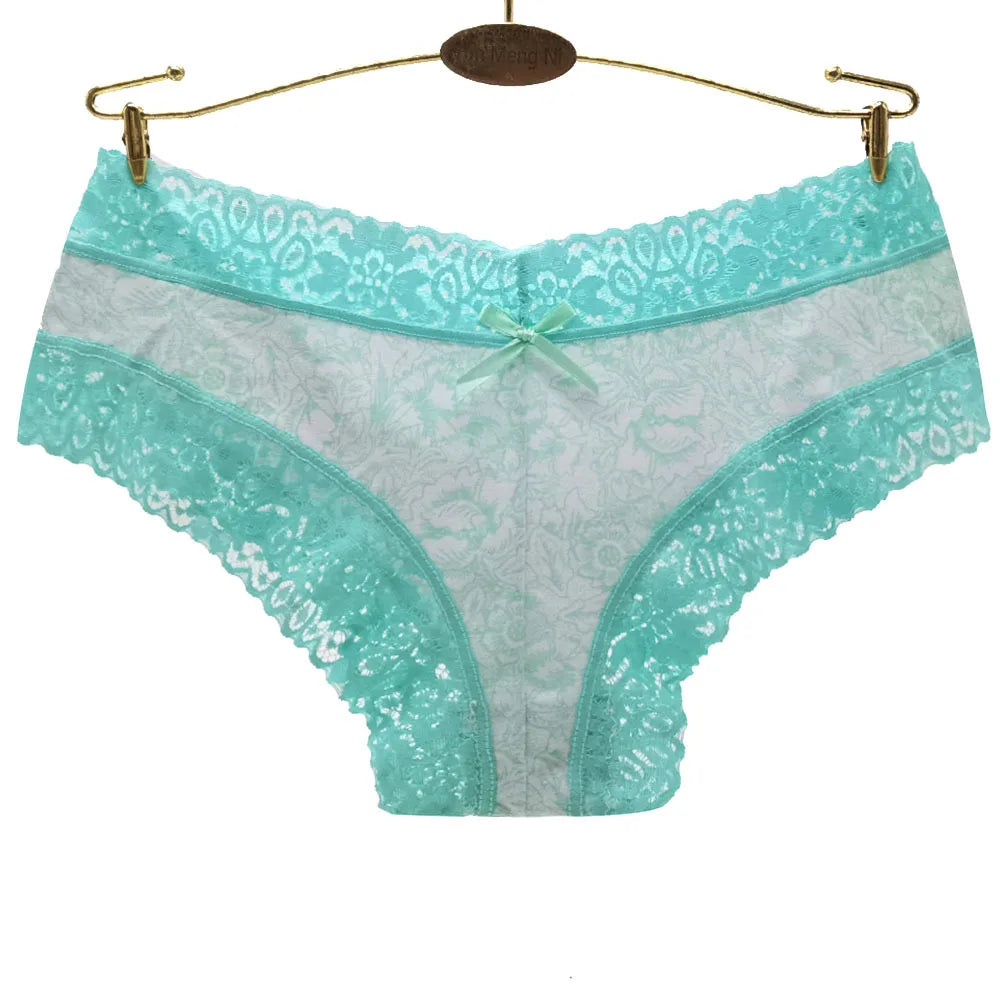 Sexy Lace Women Panties Cotton Underwear Girls Bow Briefs New Ladies Bikini 5 Pcs/set Streetsharks