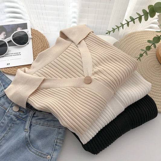 2026 New Autumn Knitted Cardigans Women Long Sleeve Buttons Front Vintage Cardgian Top Classic Style Simple Soild Color Chic