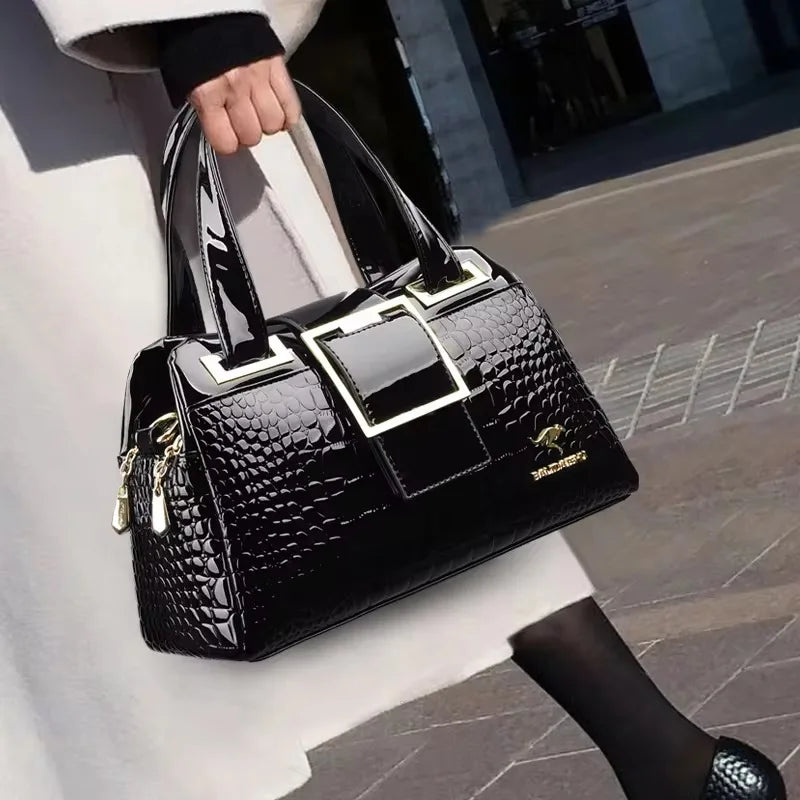 Luxury Handbag Fashion Print Large Capacity Soft Leather Women Shoulder Crossbody Bag Leisure Designer Ladies Purses and Handbag luxecrown.co.uk
