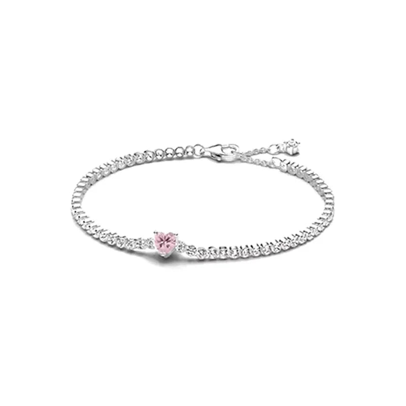 Brand new 925 sterling silver zirconia exquisite tennis star bracelet for women DIY original charm beads exquisite jewelry Streetsharks