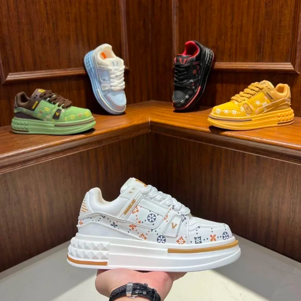 2025 Four Seasons New Anti-slip Wear-resistant Thick Sole Increase Comfortable Outdoor Trend Fashion Casual Pair Board Shoes Streetsharks