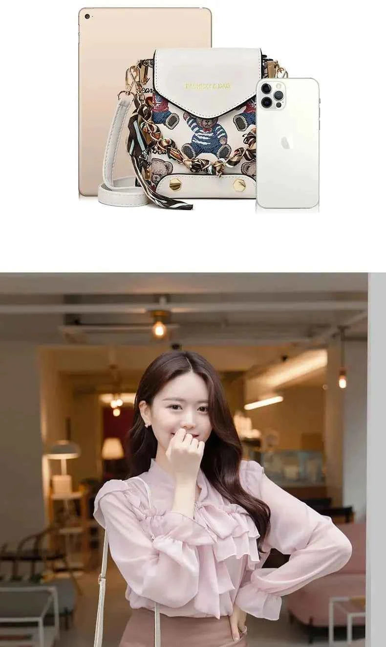 New Faion Women's Mobile Phone Menger Bag Pur Double oulder Bag PU Leather No Brand Registered Trademark