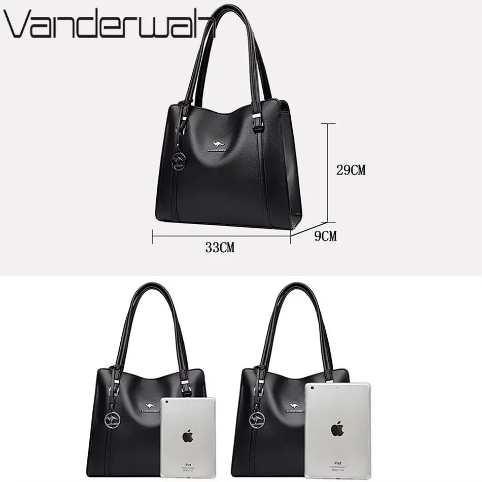 Luxury Handbag Fashion Print Large Capacity Soft Leather Women Shoulder Crossbody Bag Leisure Designer Ladies Purses and Handbag luxecrown.co.uk
