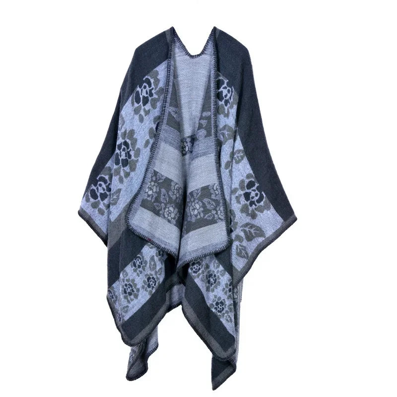 Winter Fashion Poncho Women Capes Scarf Imitation Cashmere Ladies Scarves Warm Shawls Wraps Woman Ponchos Bufanda Mujer Foulard luxecrown.co.uk