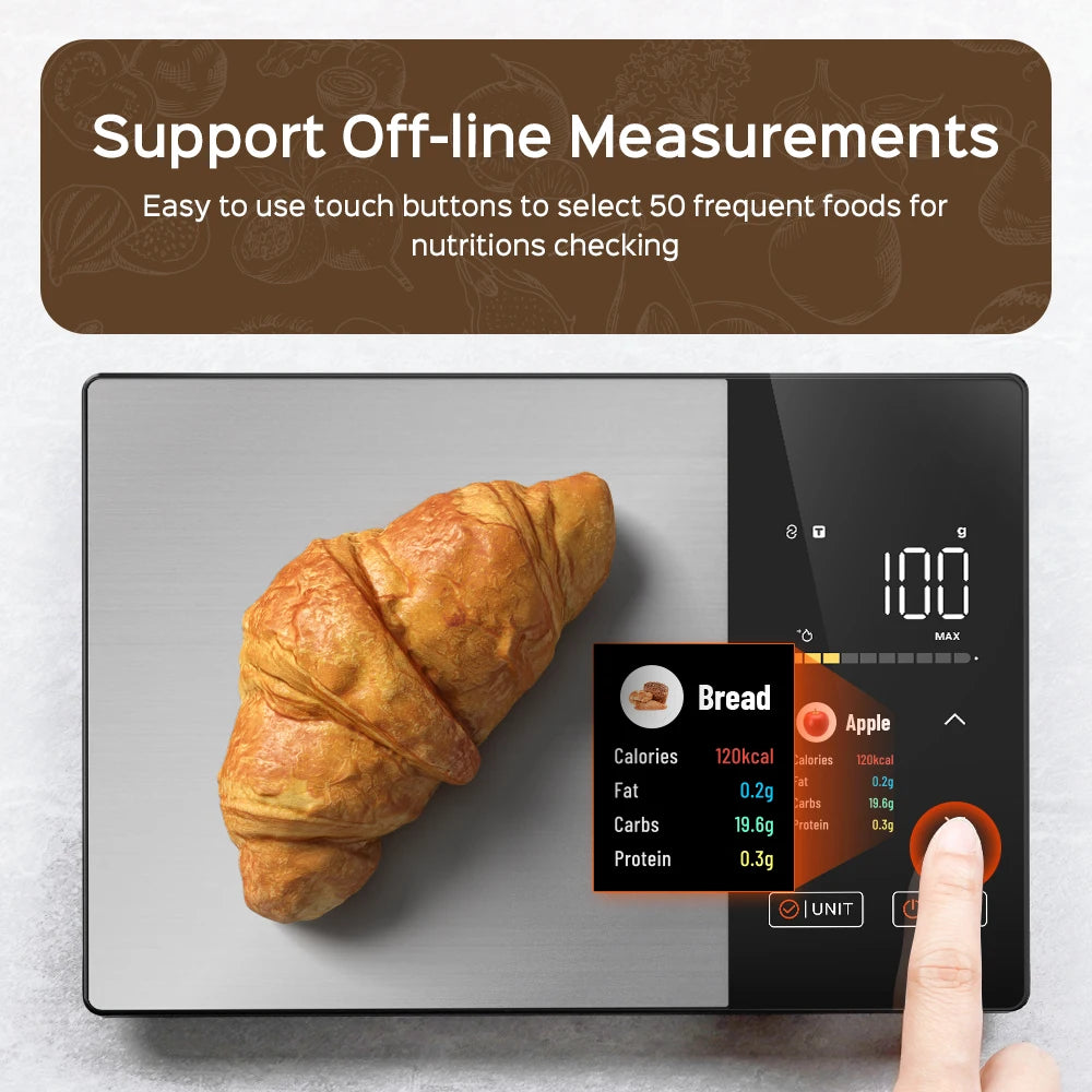Smart Kitchen Scale Connects to Mobile App for Food Calorie Calculation Fitness Weight Loss Body Management luxecrown.co.uk