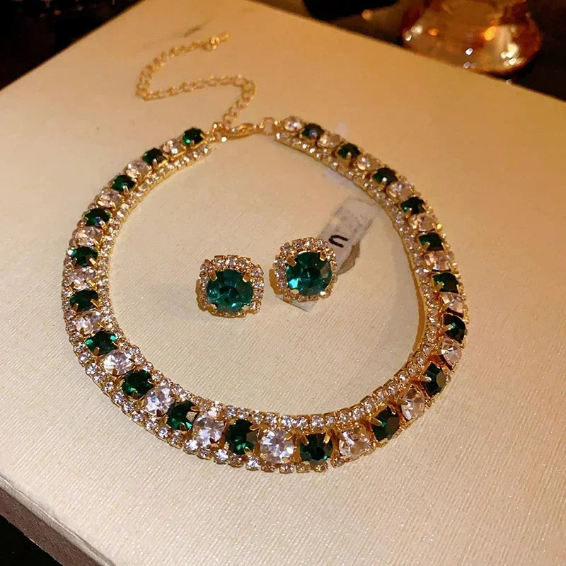 Women Elegant Pearl Clavicle Chain Collares Ladies Short Pendant Necklaces Earrings Choker Jewelry set Streetsharks