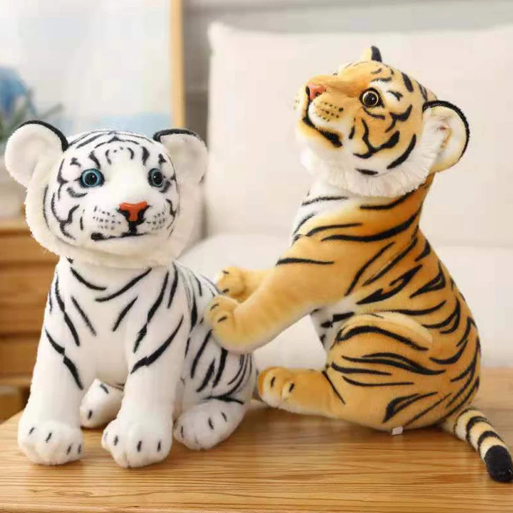 23cm simulated baby tiger plush toy filled with soft wild animals, forest tiger pillow dolls, children's boys and girls' birthda