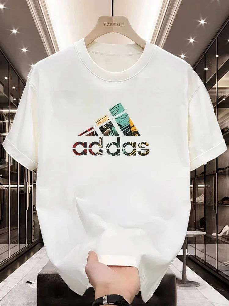 2026 Summer Men's T-shirt Short Sleeve Pure Cotton T-shirt Summer Slim Fit Full Cotton Half Sleeve Round Neck Breathable Trend luxecrown.co.uk