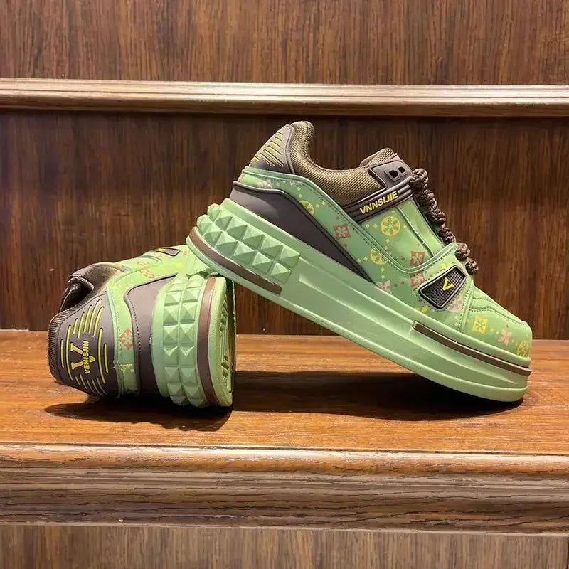 2025 Four Seasons New Anti-slip Wear-resistant Thick Sole Increase Comfortable Outdoor Trend Fashion Casual Pair Board Shoes Streetsharks