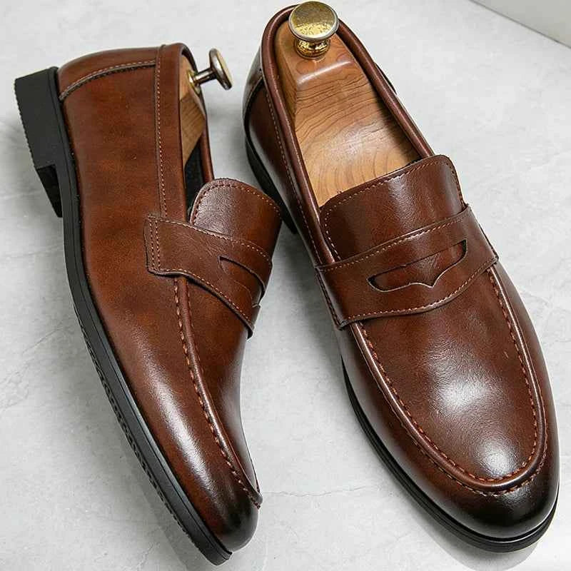 Men Casual Leather Shoes Dress Leather Loafers Men Classic Casual Business Shoes Trend Formal Party Social Leather Shoes Male luxecrown.co.uk