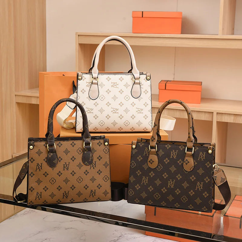 Elegant Retro Women's Tote Bag Single Shoulder Crossbody Bag Floral Print Ladies Handbag Luxury Texture Commuter Messenger Bag luxecrown.co.uk