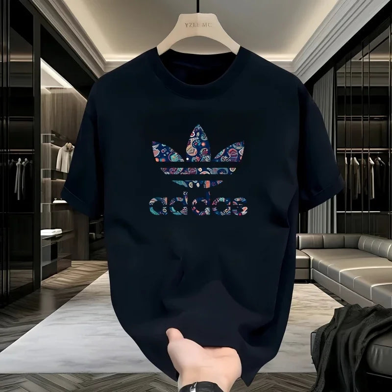 2026 Summer Men's T-shirt Short Sleeve Pure Cotton T-shirt Summer Slim Fit Full Cotton Half Sleeve Round Neck Breathable Trend luxecrown.co.uk