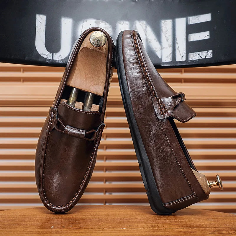 Summer men's loafers soft soled men's leather shoes comfortable driving shoes luxecrown.co.uk