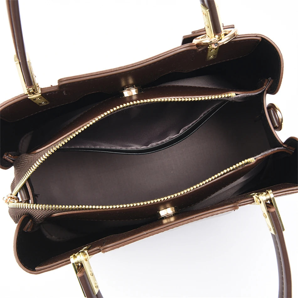 Luxury Handbag Fashion Print Large Capacity Soft Leather Women Shoulder Crossbody Bag Leisure Designer Ladies Purses and Handbag luxecrown.co.uk