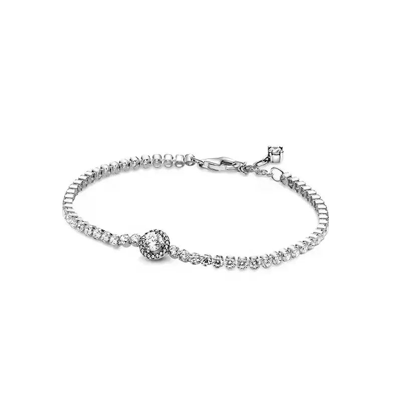 Brand new 925 sterling silver zirconia exquisite tennis star bracelet for women DIY original charm beads exquisite jewelry Streetsharks