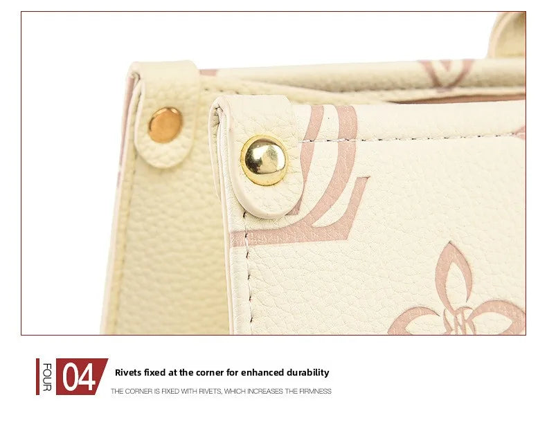 Fashionable Large Capacity Tote Bag 2025 New Style Simple Urban PU Ladies Handbag Commuter Daily Use Contrast Color Embossed luxecrown.co.uk