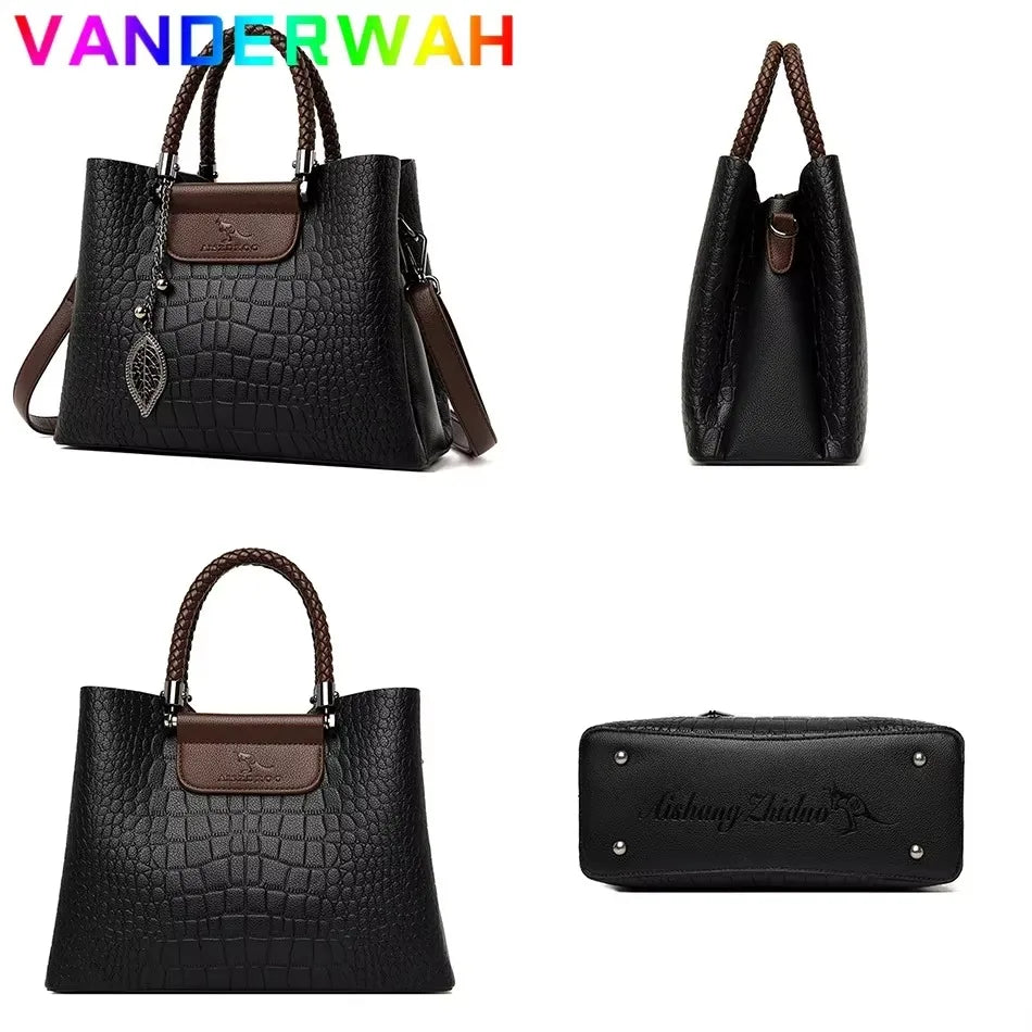 Luxury Handbag Fashion Print Large Capacity Soft Leather Women Shoulder Crossbody Bag Leisure Designer Ladies Purses and Handbag luxecrown.co.uk